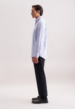 Regular Flanellhemd Uni in Mittelblau |  Seidensticker Onlineshop