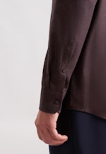 Regular Chemise en flanelle Uni in Marron |  Seidensticker Onlineshop