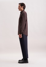 Regular Flanellhemd Uni in Braun |  Seidensticker Onlineshop