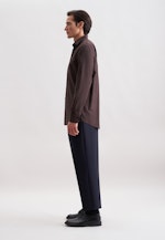 Regular Flanellhemd Uni in Braun |  Seidensticker Onlineshop