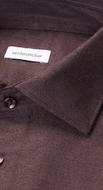 Regular Chemise en flanelle Uni in Marron |  Seidensticker Onlineshop