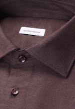 Regular Chemise en flanelle Uni in Marron |  Seidensticker Onlineshop