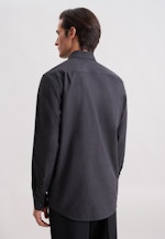 Regular Flanellhemd Uni in Grau |  Seidensticker Onlineshop