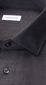 Regular Chemise en flanelle Uni in Gris |  Seidensticker Onlineshop