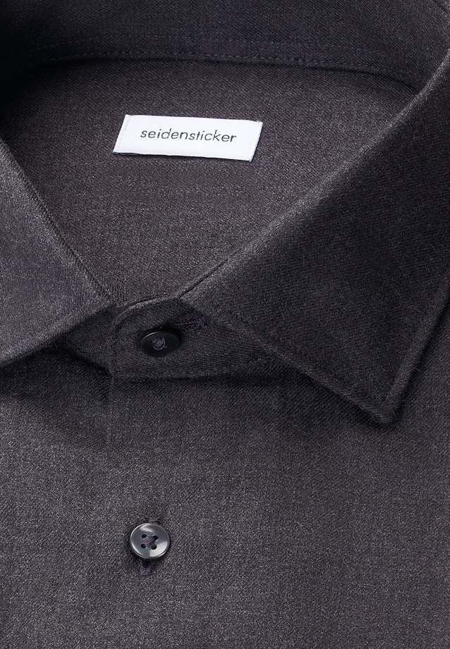 Regular Flanellhemd Uni in Grau |  Seidensticker Onlineshop