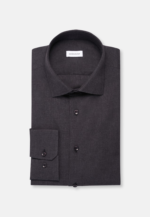 Regular Flanellhemd Uni in Grau |  Seidensticker Onlineshop