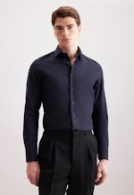 Slim Flanellhemd Uni in Dunkelblau |  Seidensticker Onlineshop