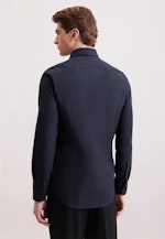 Slim Flanellhemd Uni in Dunkelblau |  Seidensticker Onlineshop