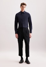 Slim Flanellhemd Uni in Dunkelblau |  Seidensticker Onlineshop