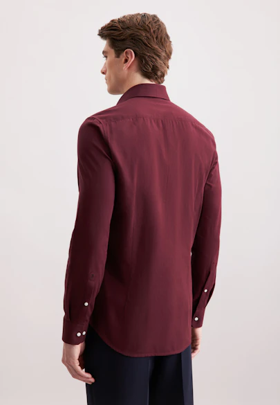 Slim Flannel shirt Uni in Rot |  Seidensticker Onlineshop