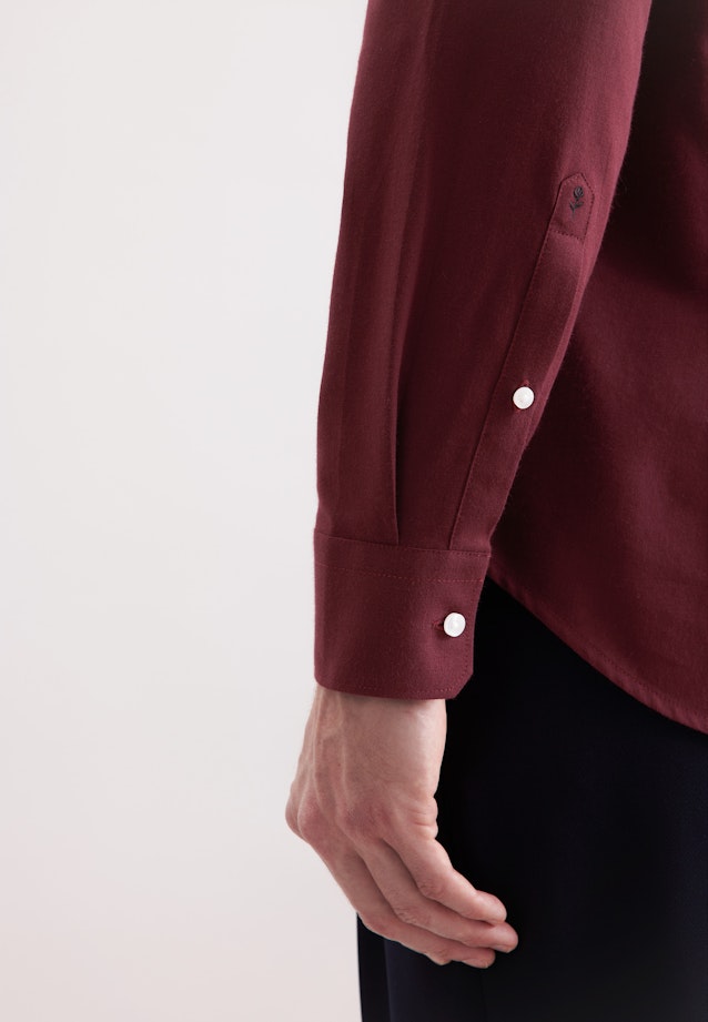 Slim Flanellhemd Uni in Rot |  Seidensticker Onlineshop