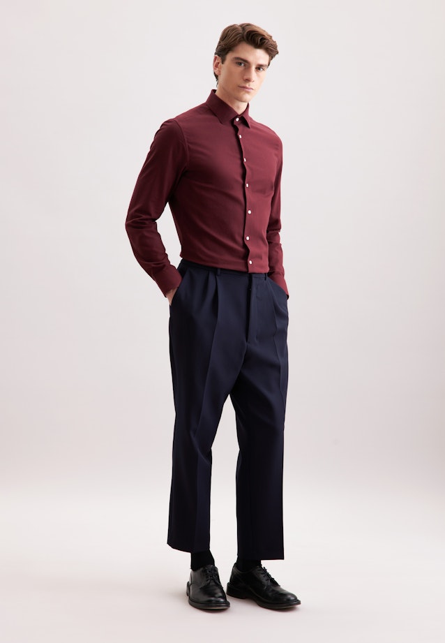 Slim Flanellhemd Uni in Rot |  Seidensticker Onlineshop
