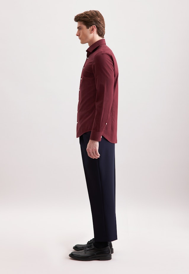 Slim Flanellhemd Uni in Rot |  Seidensticker Onlineshop