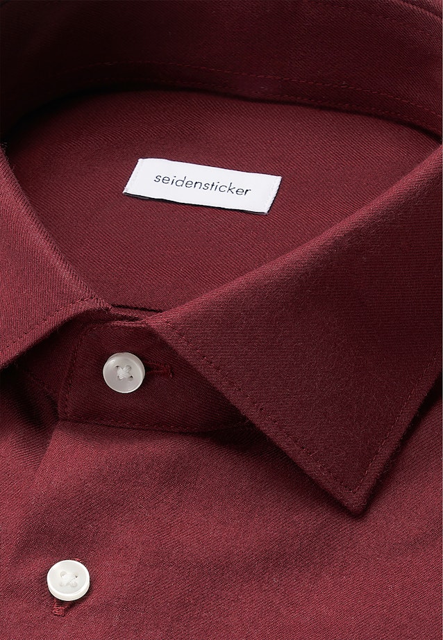 Slim Flanellhemd Uni in Rot |  Seidensticker Onlineshop