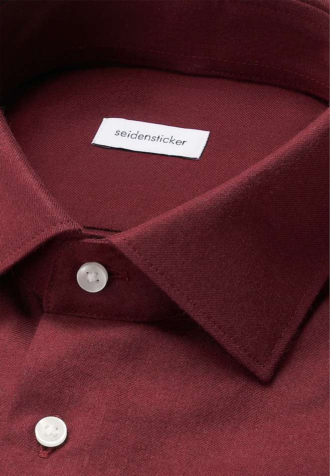 Slim Chemise en flanelle Uni dans Rouge | Boutique en ligne Seidensticker
