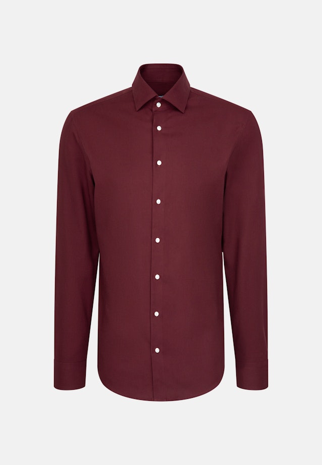 Slim Flanellhemd Uni in Rot |  Seidensticker Onlineshop