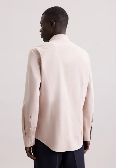 Slim Flanellhemd Uni in Beige |  Seidensticker Onlineshop
