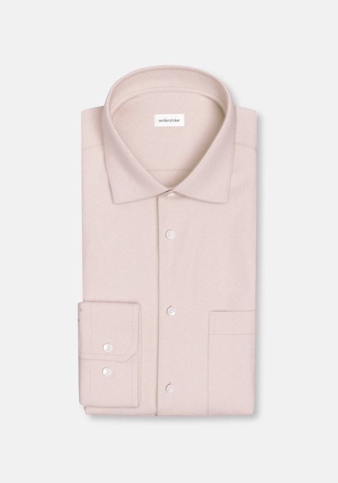 Slim Chemise en flanelle Uni dans Beige | Boutique en ligne Seidensticker