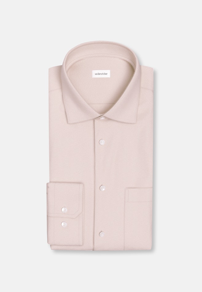 Slim Flanellhemd Uni in Beige | Seidensticker Onlineshop