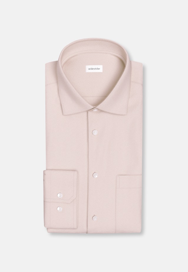 Slim Flanellhemd Uni in Beige |  Seidensticker Onlineshop