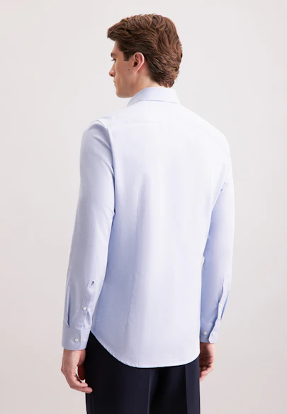 Slim Flannel shirt Uni in Mittelblau |  Seidensticker Onlineshop