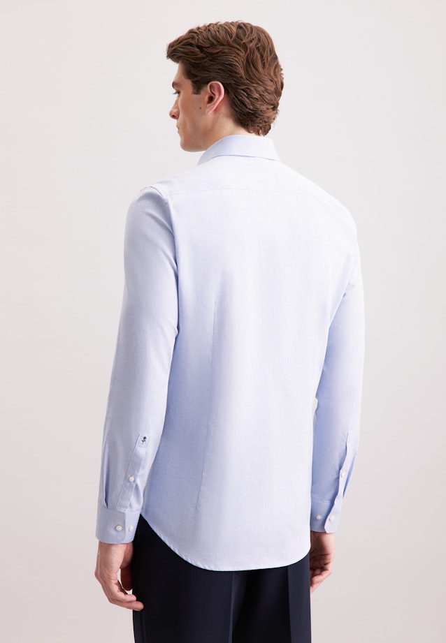 Slim Flanellhemd Uni in Mittelblau |  Seidensticker Onlineshop