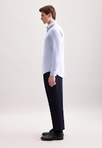 Slim Flanellhemd Uni in Mittelblau |  Seidensticker Onlineshop