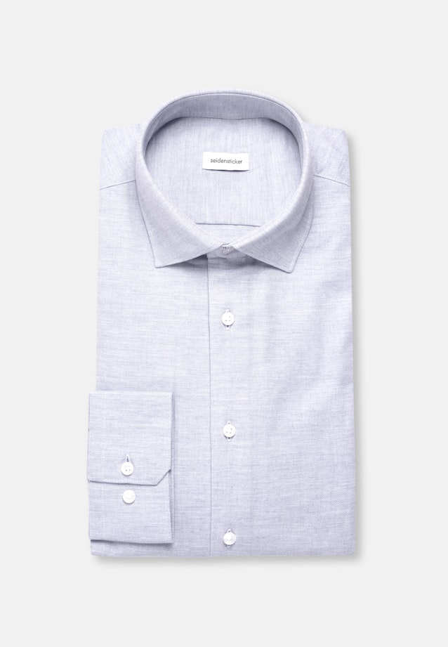 Slim Flanellhemd Uni in Mittelblau |  Seidensticker Onlineshop