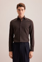 Slim Flanellhemd Uni in Braun |  Seidensticker Onlineshop