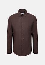 Slim Flanellhemd Uni in Braun |  Seidensticker Onlineshop