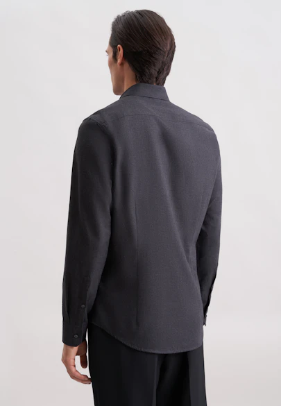 Slim Flanellhemd Uni in Grau |  Seidensticker Onlineshop