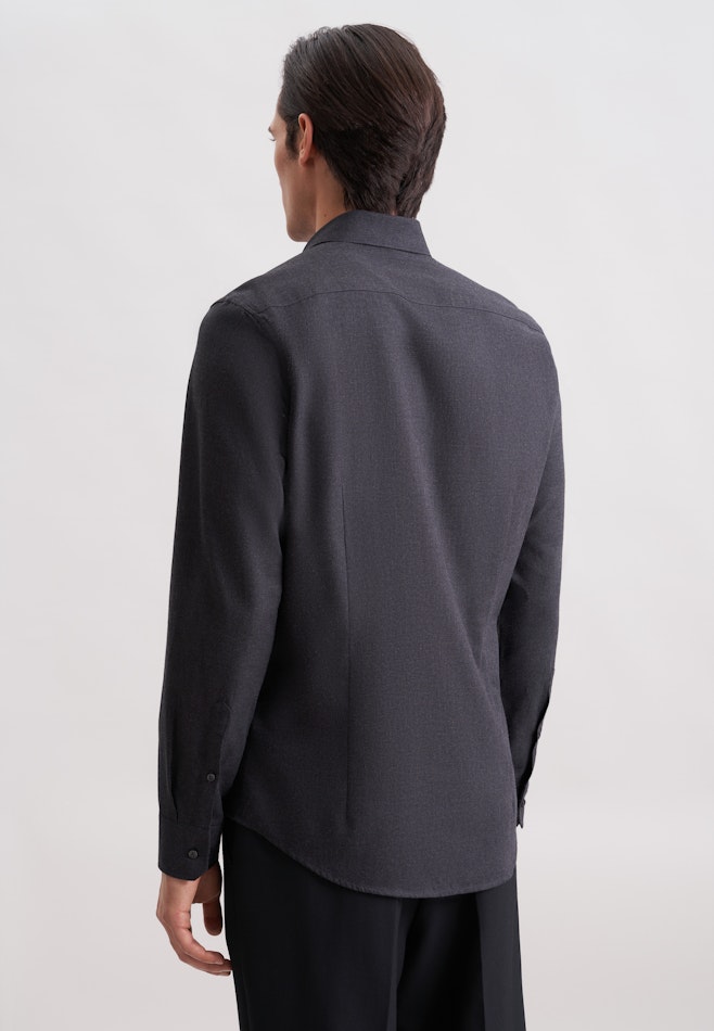 Slim Chemise en flanelle Uni dans Gris | Boutique en ligne Seidensticker