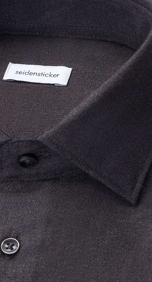 Slim Flanellhemd Uni in Grau |  Seidensticker Onlineshop