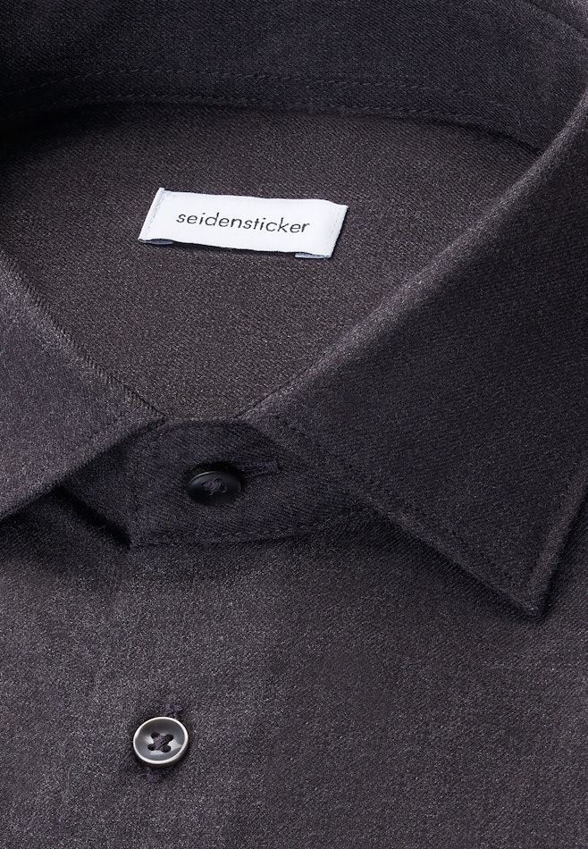 Slim Flanellhemd Uni in Grau | Seidensticker Onlineshop