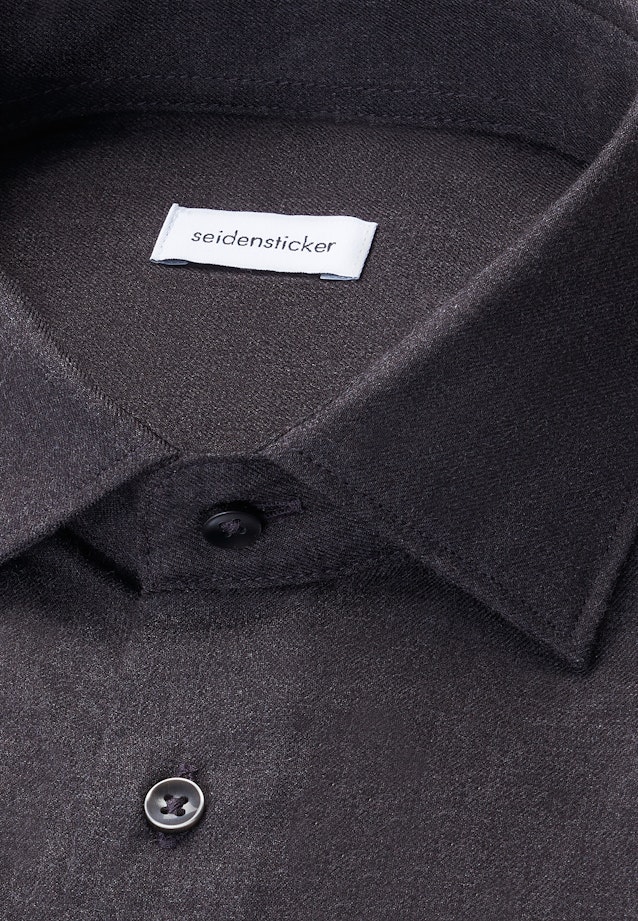 Slim Chemise en flanelle Uni in Gris |  Seidensticker Onlineshop