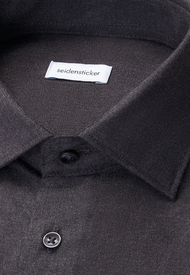 Slim Flanellhemd Uni in Grau | Seidensticker Onlineshop