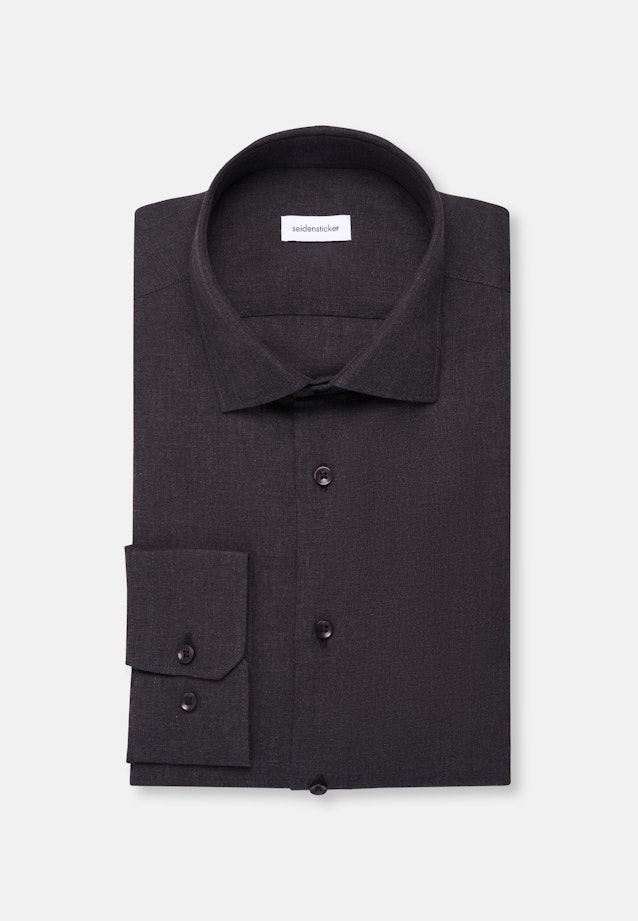 Slim Chemise en flanelle Uni in Gris |  Seidensticker Onlineshop