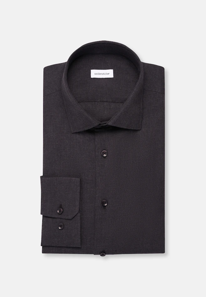 Slim Flanellhemd Uni in Grau | Seidensticker Onlineshop