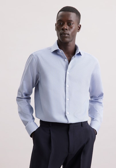 Comfort Business shirt Pepita in Dunkelblau |  Seidensticker Onlineshop