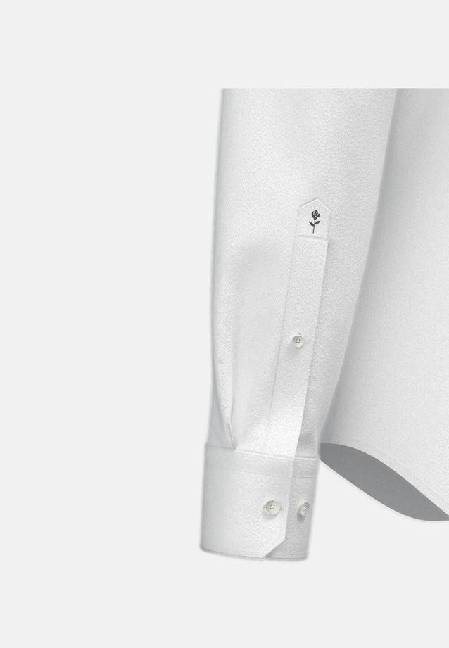 Shaped Flanellhemd Uni in Weiß |  Seidensticker Onlineshop