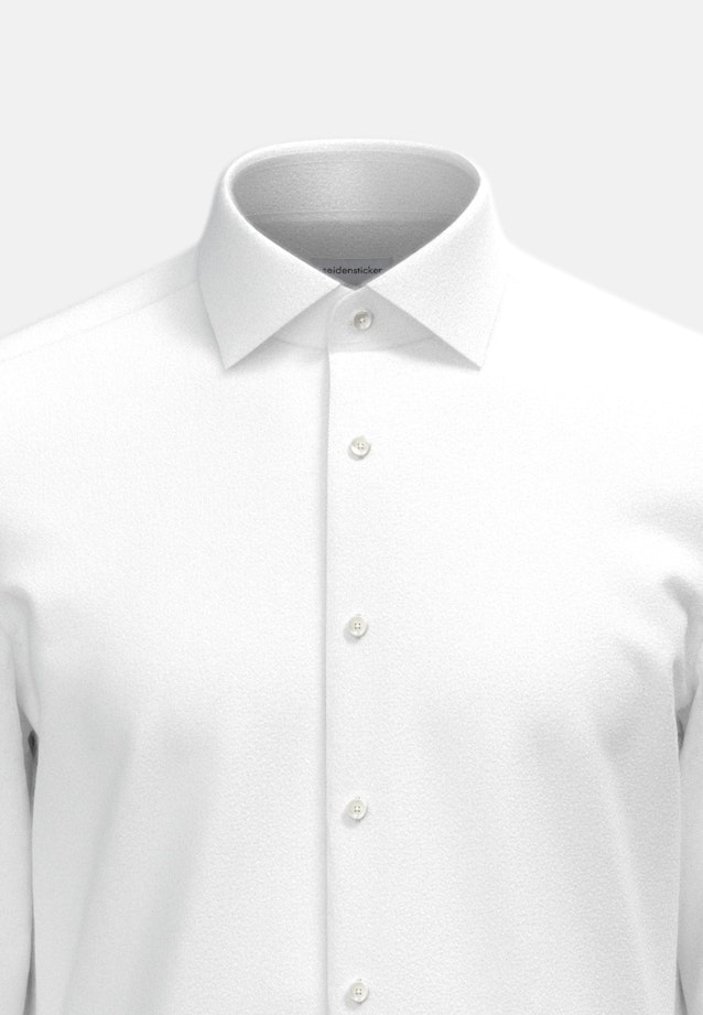 Shaped Chemise en flanelle Uni in Blanc |  Seidensticker Onlineshop