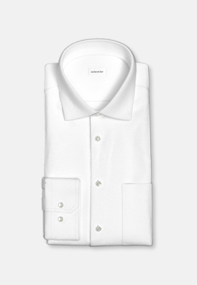 Shaped Chemise en flanelle Uni in Blanc |  Seidensticker Onlineshop