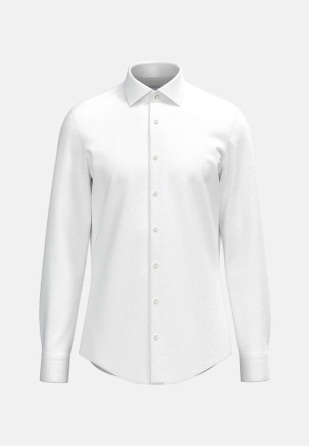 Shaped Chemise en flanelle Uni in Blanc |  Seidensticker Onlineshop
