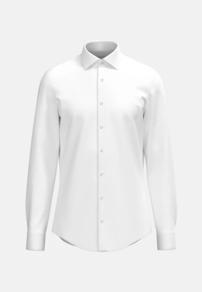 Shaped Flannel shirt Uni in Weiß |  Seidensticker Onlineshop