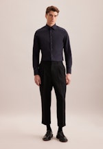 Shaped Flanellhemd Uni in Dunkelblau |  Seidensticker Onlineshop