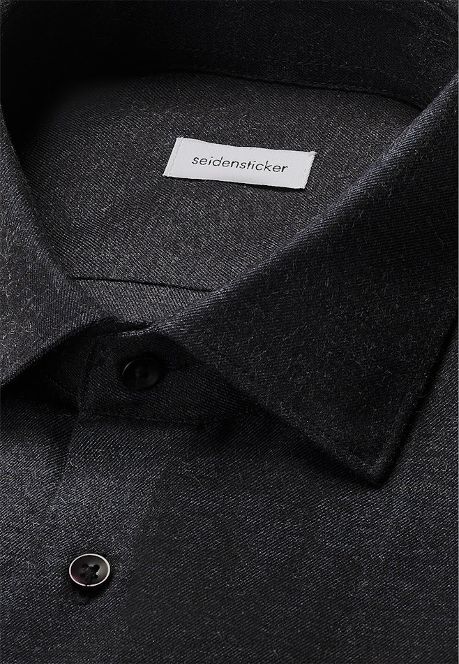 Shaped Flannel shirt Uni in Dunkelblau | Seidensticker online shop