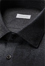 Shaped Flanellhemd Uni in Dunkelblau |  Seidensticker Onlineshop