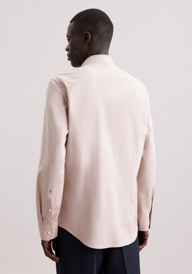Shaped Chemise en flanelle Uni dans Beige | Boutique en ligne Seidensticker