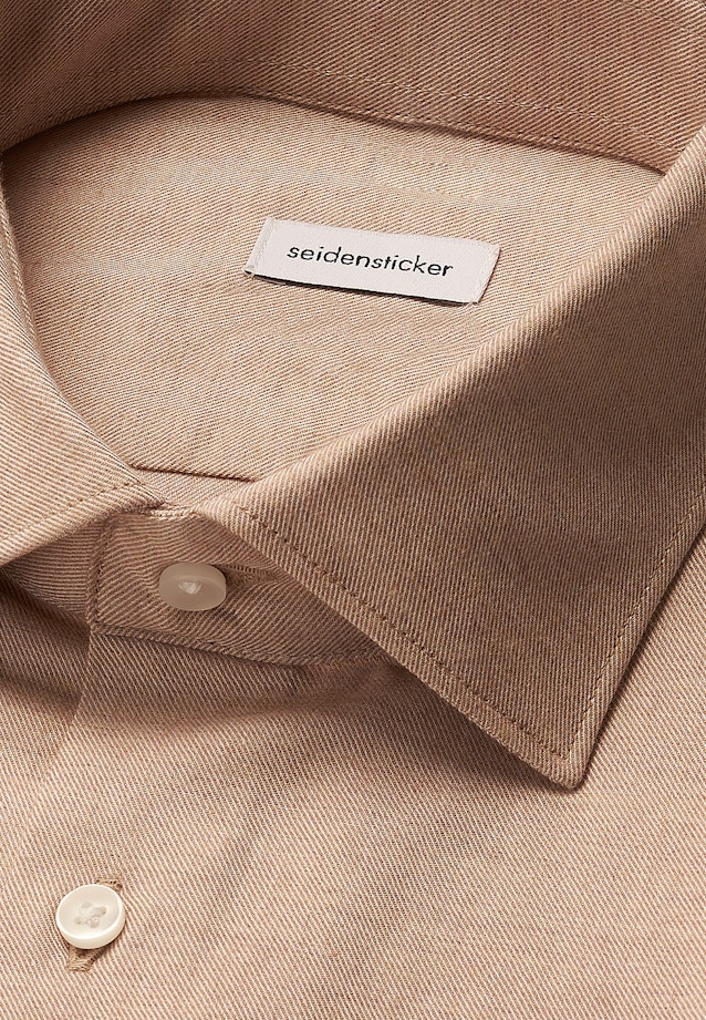 Shaped Flanellhemd Flanell in Beige |  Seidensticker Onlineshop
