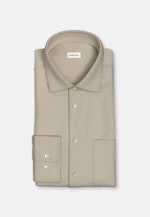 Shaped Flanellhemd Uni in Beige |  Seidensticker Onlineshop